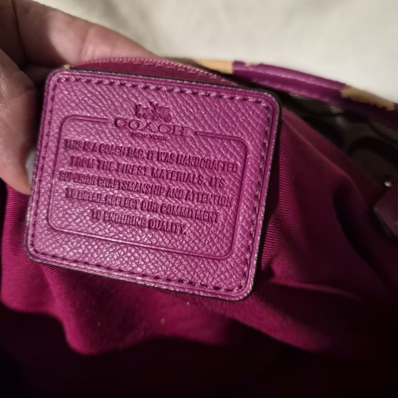 Coach Signature Brown and Pink Tote Bag - Picture 4 of 6